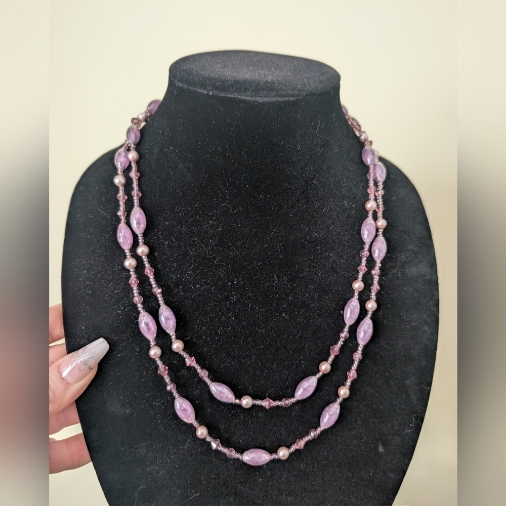 Vintage  Purple Beaded Necklace